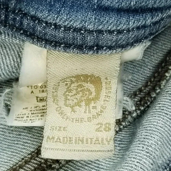 Diesel 28X32 Matic Stretch Embroidered Logo Women Blue Denim Jeans Made in Italy - Picture 10 of 11